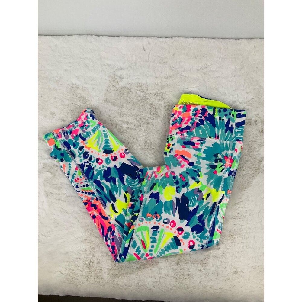 Lilly Pulitzer Luxletic size Small Weekender crop leggings, Multi Mermaids Cove - Picture 3 of 6